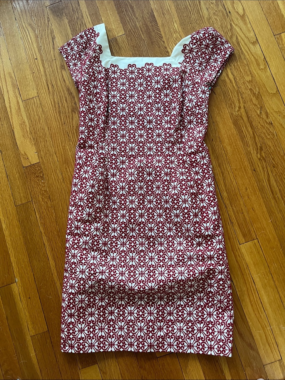 Talbots Cap-Sleeve Embroidered Dress